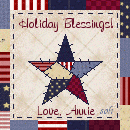 Holiday Blessings for you from Annie's Home Page! My Holiday Quilt Square was made for me by Kacy at Seasons of Heaven!