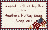 Click here to adopt your own Patriotic Bear from Heather's Holiday Adoption Bears!
