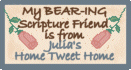 I adopted this Bearing Scripture Bear friend from Julia's Home Tweet Home!